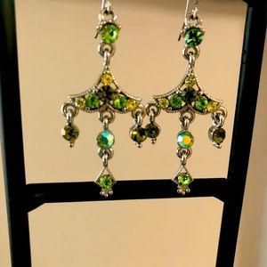 Green gem earrings